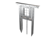 Galvanised badger gate showing ground spikes for ground installation