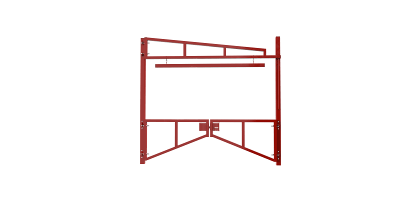 Red Double Swing Barrier with High-Level Swing Arm Kit