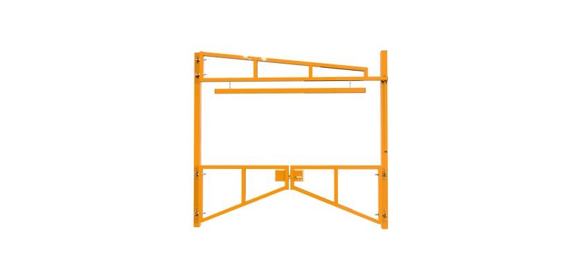 Yellow Double Swing Barrier with High-Level Swing Arm Kit