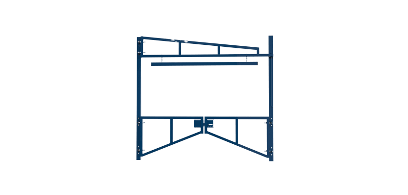 Blue Double Swing Barrier with High-Level Swing Arm Kit