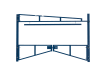 Blue Double Swing Barrier with High-Level Swing Arm Kit