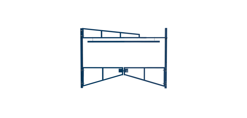 Blue Double Swing Barrier with High-Level Swing Arm Kit