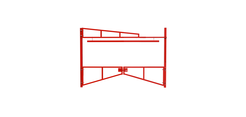 Red Double Swing Barrier with High-Level Swing Arm Kit