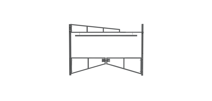 Grey Double Swing Barrier with High-Level Swing Arm Kit