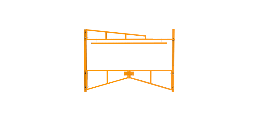 Yellow Double Swing Barrier with High-Level Swing Arm Kit