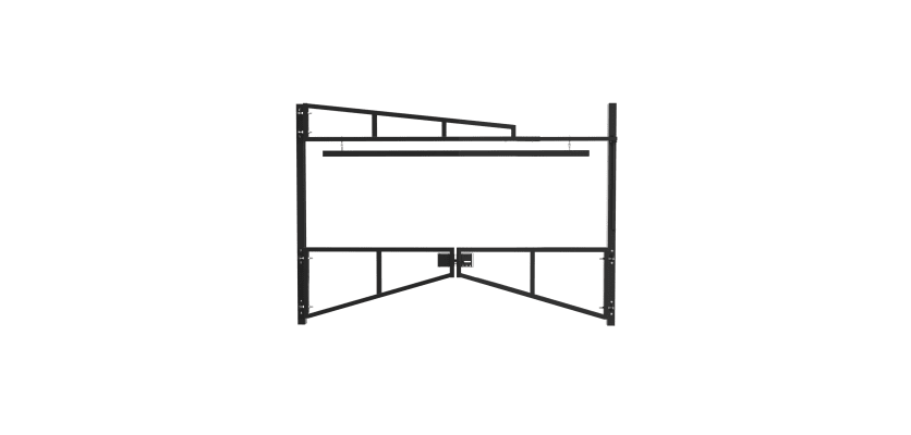 Black Double Swing Barrier with High-Level Swing Arm Kit