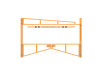 Yellow Double Swing Barrier with High-Level Swing Arm Kit with Maximum Height Restriction label