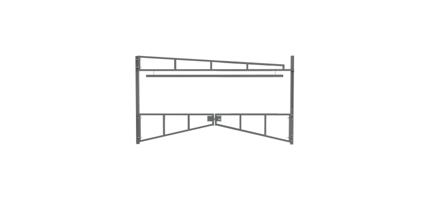 Grey Double Swing Barrier with High-Level Swing Arm Kit