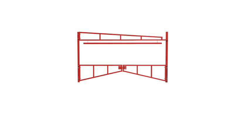 Red Double Swing Barrier with High-Level Swing Arm Kit