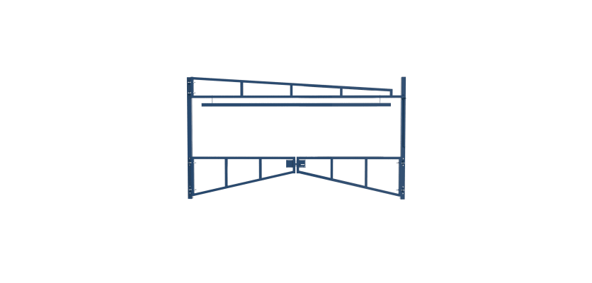 Blue Double Swing Barrier with High-Level Swing Arm Kit