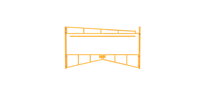Yellow Double Swing Barrier with High-Level Swing Arm Kit
