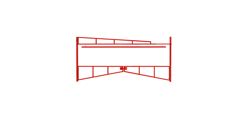 Red Double Swing Barrier with High-Level Swing Arm Kit