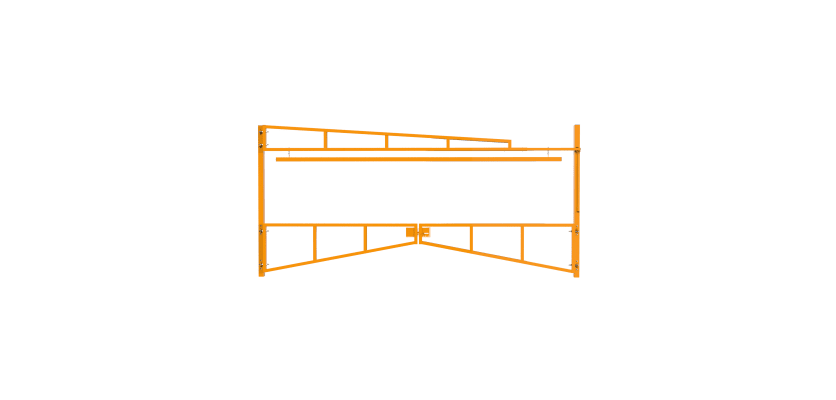 Yellow Double Swing Barrier with High-Level Swing Arm Kit