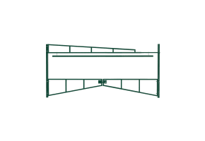 Double Swing Barrier with High-Level Swing Arm Kit - 2.2m High x 6.0m Wide