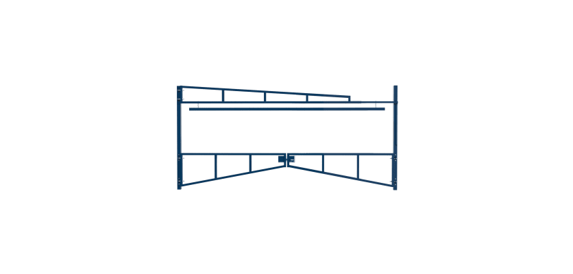 Blue Double Swing Barrier with High-Level Swing Arm Kit