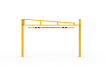 Yellow Swing Height Restrictor Barrier with Maximum Height Restriction label