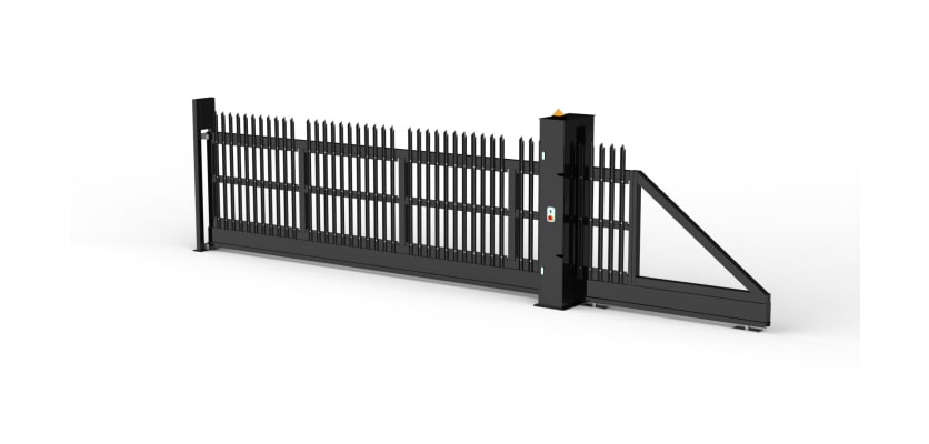 Black PaliFence® SR1 (A1) LPS 1175 W Palisade Automatic Cantilever Gate