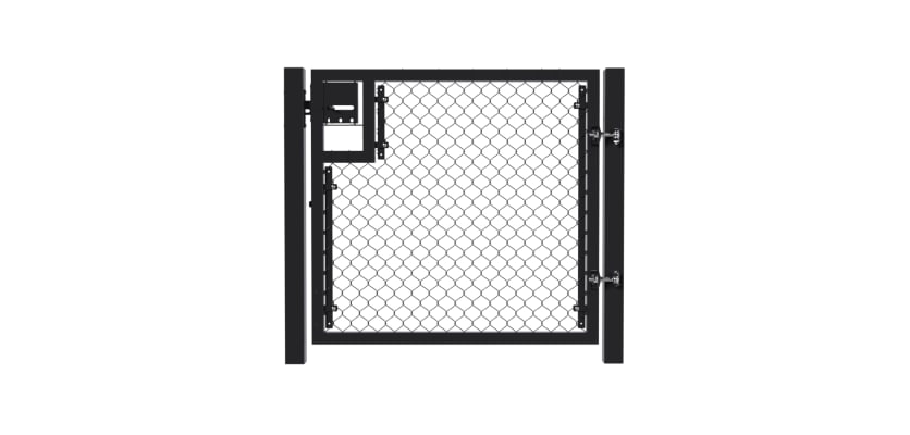 Black 1.2m High Chain Link Single Leaf Gate Kit