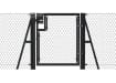 Black 1.2m High Chain Link Single Leaf Gate installed with strainer posts