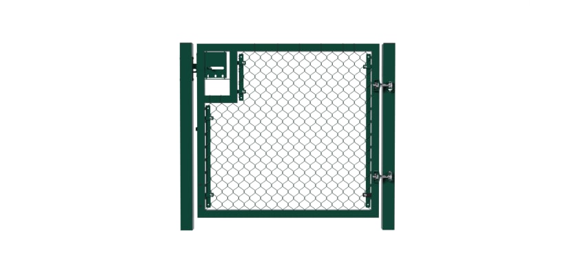 Green 1.2m High Chain Link Single Leaf Gate Kit