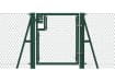 Green 1.5m High Chain Link Single Leaf Gate Kit with strainer posts