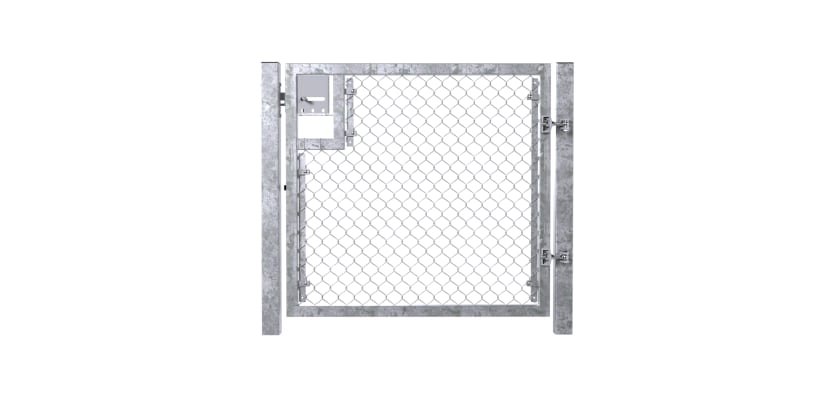 Galvanised 1.5m High Chain Link Single Leaf Gate Kit