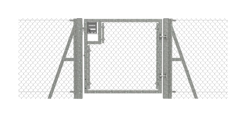 Galvanised 1.5m High Chain Link Single Leaf Gate Kit with strainer posts
