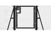 Black 1.5m High Chain Link Single Leaf Gate Kit with strainer posts
