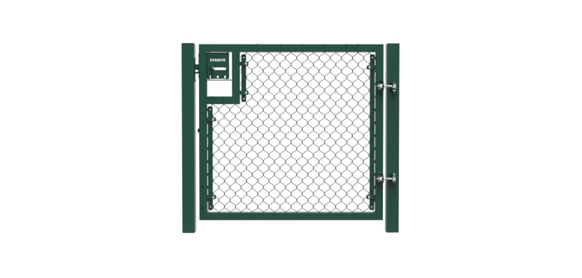 Green 1.5m High Chain Link Single Leaf Gate Kit