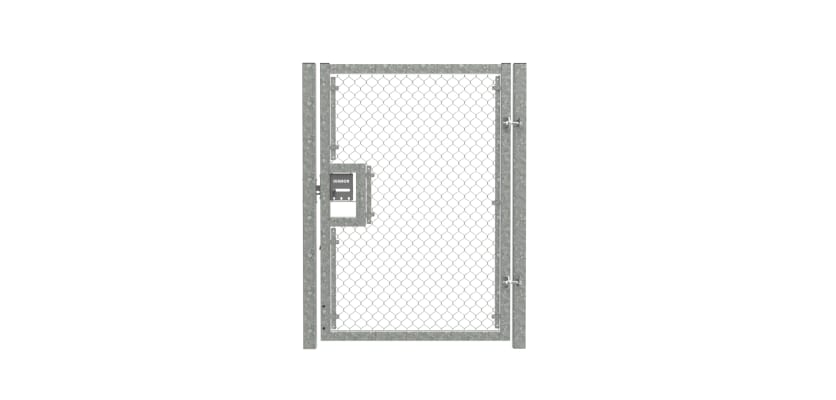 Galvanised 1.8m High Chain Link Single Leaf Gate Kit