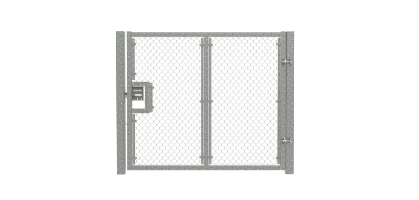 Galvanised 1.8m High Chain Link Single Leaf Gate Kit with vertical support