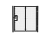 Black 1.8m High Chain Link Single Leaf Gate Kit with vertical support