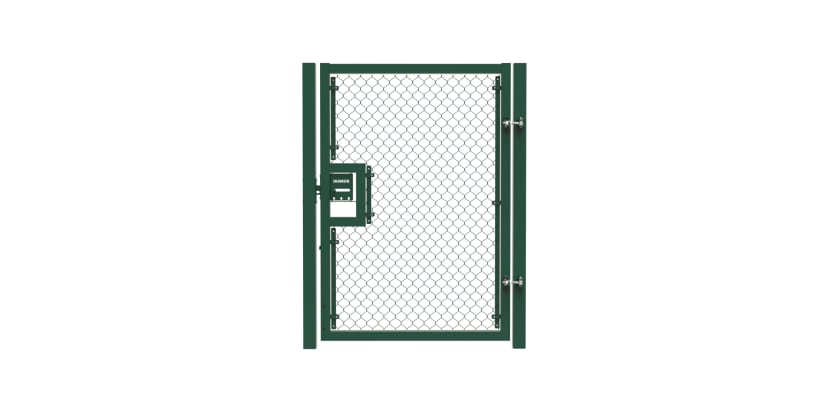Green 1.8m High Diamor™ Chain Link Single Leaf Gate Kit