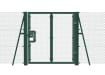 Green 1.8m High Chain Link Single Leaf Gate Kit with vertical support and strainer posts