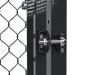 Black gate with Locinox Bolt On HD-4D Adjustable Hinges