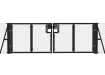 Black 1.5m High Chain Link Double Leaf Gate Kit with vertical support and strainer posts