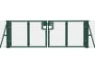 Green 1.5m High Chain Link Double Leaf Gate Kit with vertical support and strainer posts