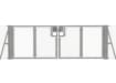 Galvanised 1.5m High Chain Link Double Leaf Gate Kit with vertical support and strainer posts