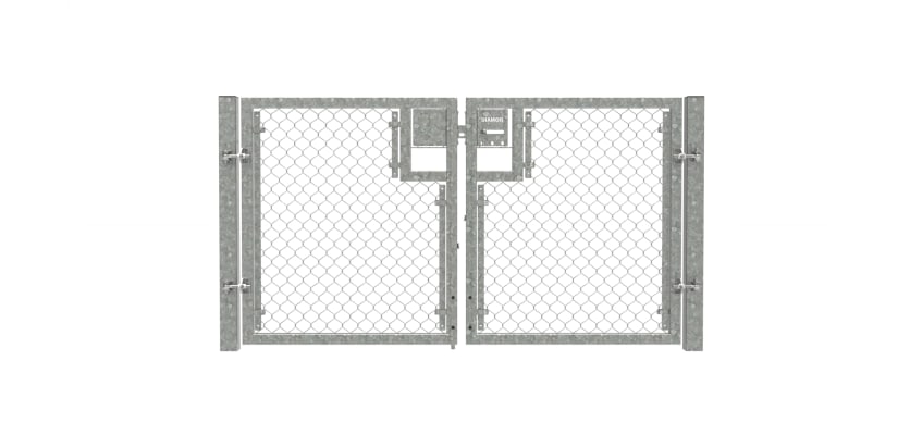 Galvanised 1.8m High Chain Link Double Leaf Gate Kit 
