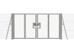 Galvanised 1.8m High Chain Link Double Leaf Gate Kit with vertical supports and end strainer posts
