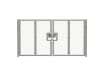 Galvanised 1.8m High Chain Link Double Leaf Gate Kit with vertical supports 