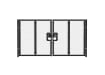 Black 1.8m High Chain Link Double Leaf Gate Kit with vertical supports 