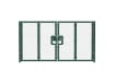 Green 2.4m High Chain Link Double Leaf Gate Kit with vertical supports