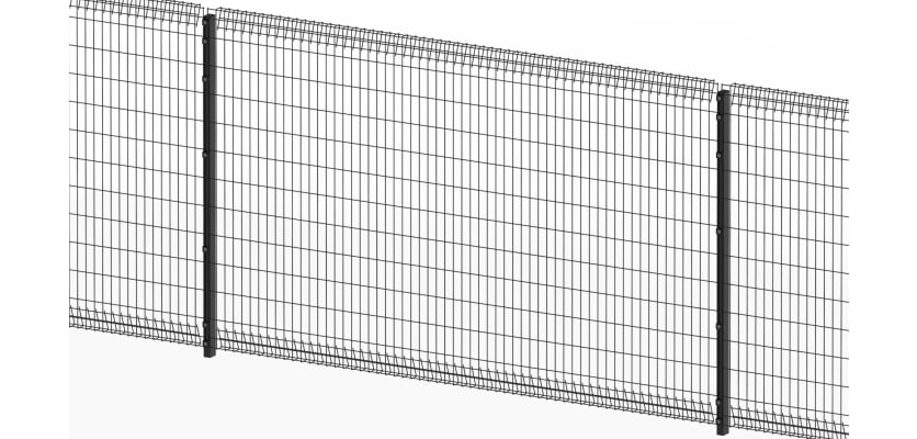 Black safe top mesh panel with posts 