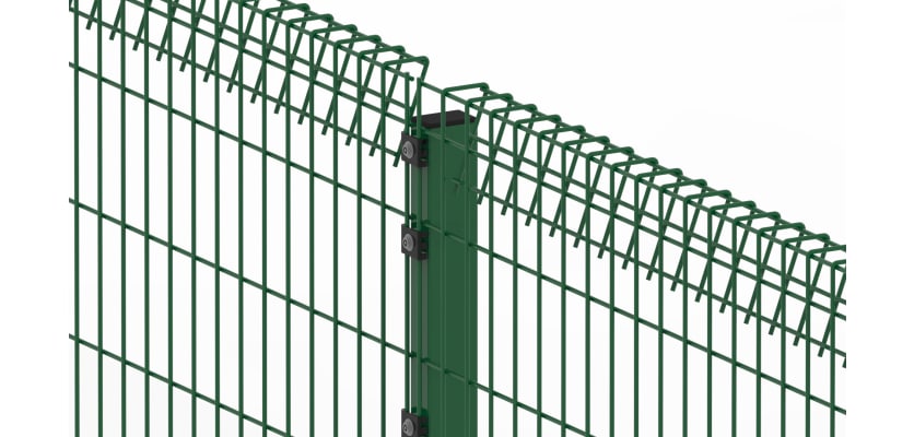 Close up of Green safe top mesh panel with post