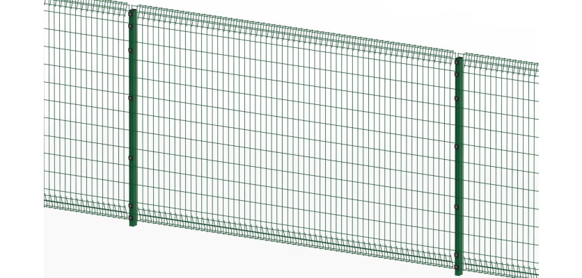 Green safe top mesh panel with posts 