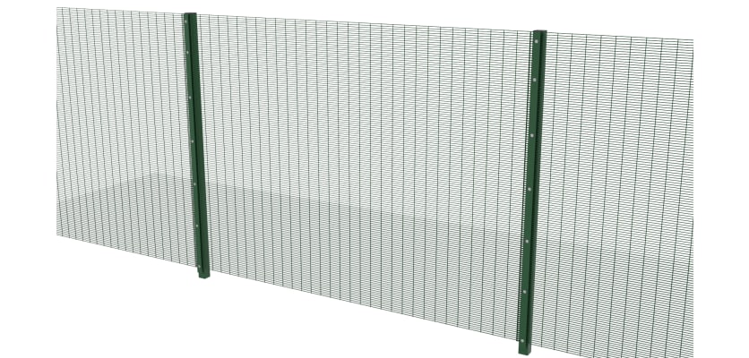 Green 358 mesh panel and posts