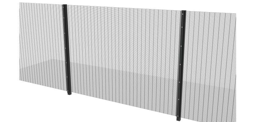 Black 358 mesh panel and posts