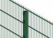Close up of green 868 twin mesh panel with clip fixings 
