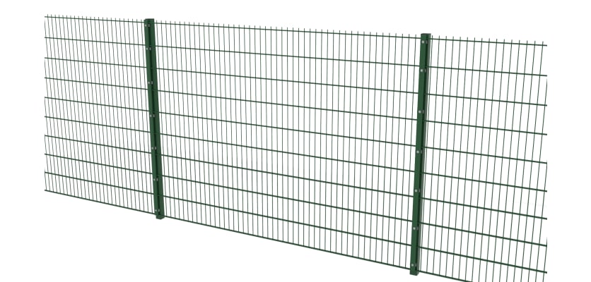 Green Mesh 868 Panel with Clamp Bar Fixings 